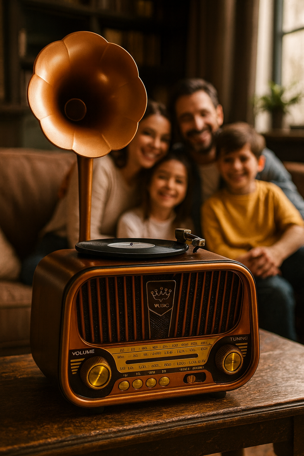 Radio & Haut-Parleur Vintage Gramophone Bluetooth Meier™ – Élégance Rétro & Son Moderne