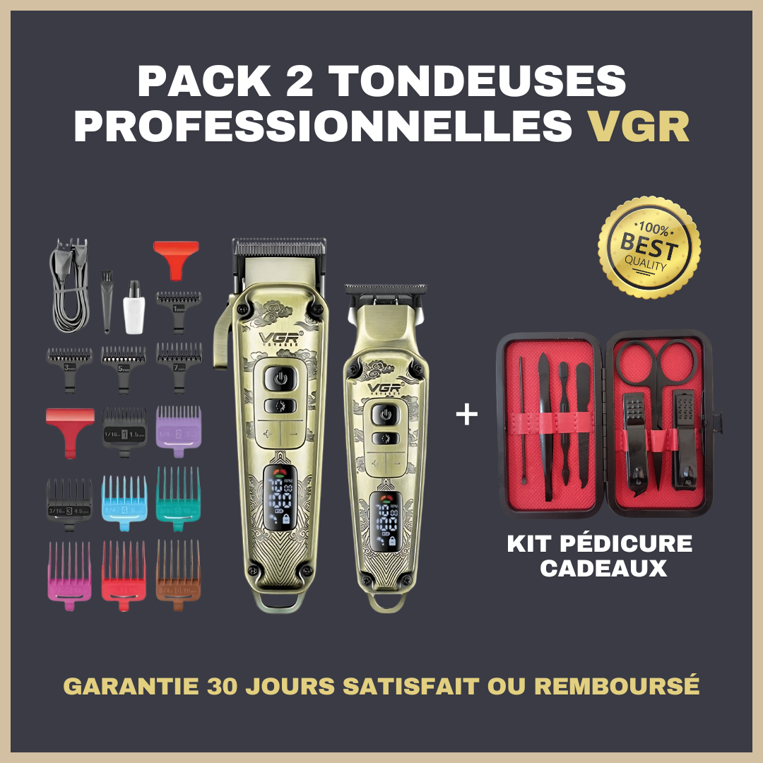 Pack 2 Tondeuses Professionnelles VGR + Kit Pédicure Offert 🎁